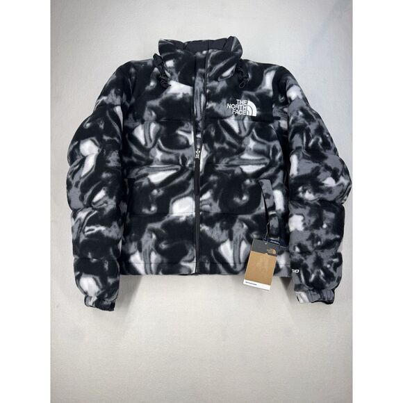 The North Face Women’s 2000 Polar Nuptse Jacket Fleece Black/White NWT Medium - Picture 2 of 8